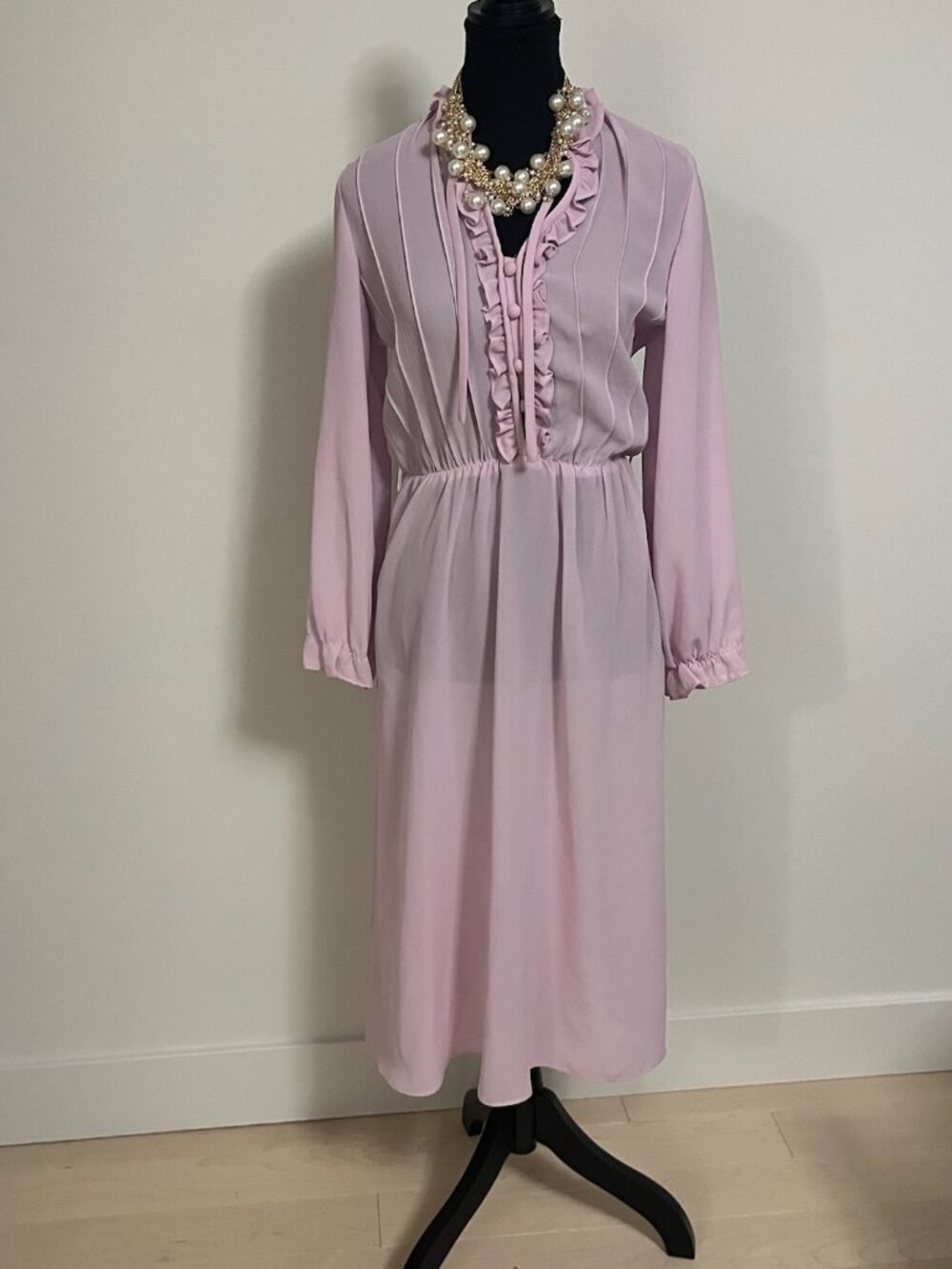 True Vintage Kay Stone Pink Long Sleeve Dress